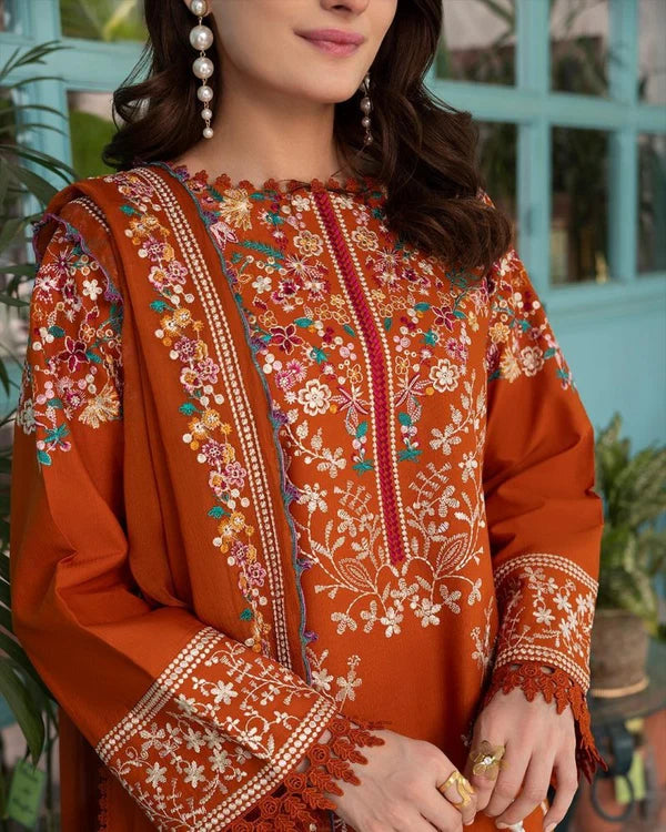 Zarqa Amber 3Pc Stitched