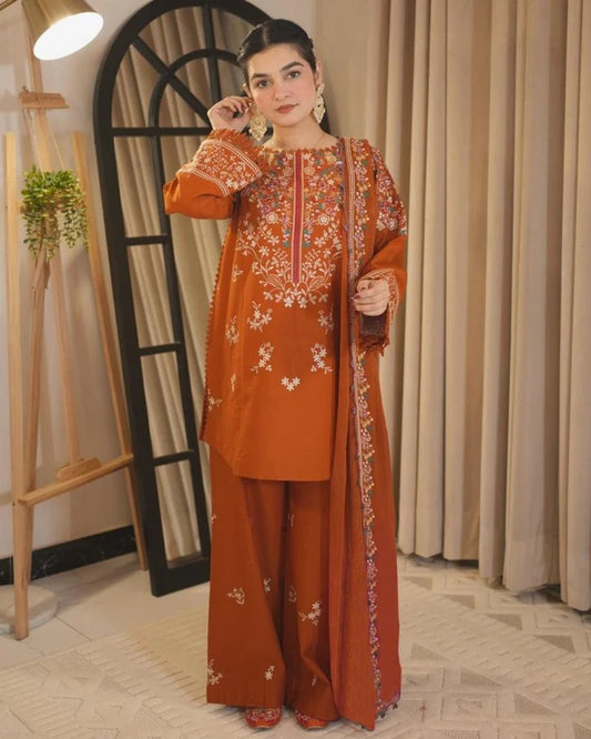 Zarqa Amber 3Pc Stitched
